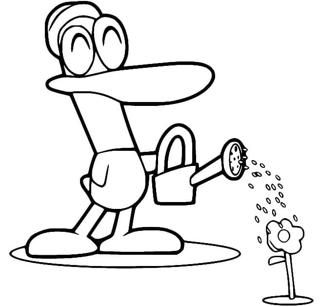 Bebek Pato Menyiram Bunga