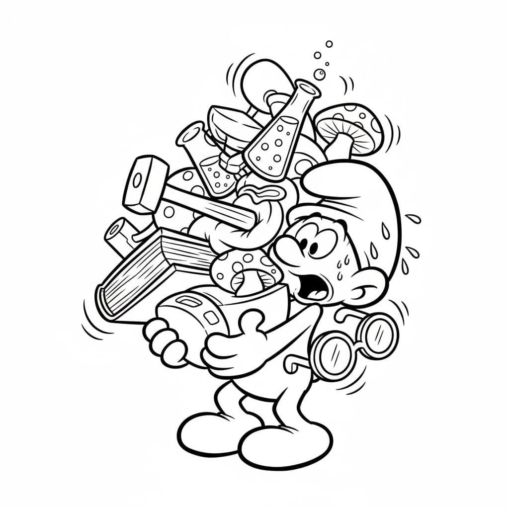 Clumsy Smurf memeluk sesuatu