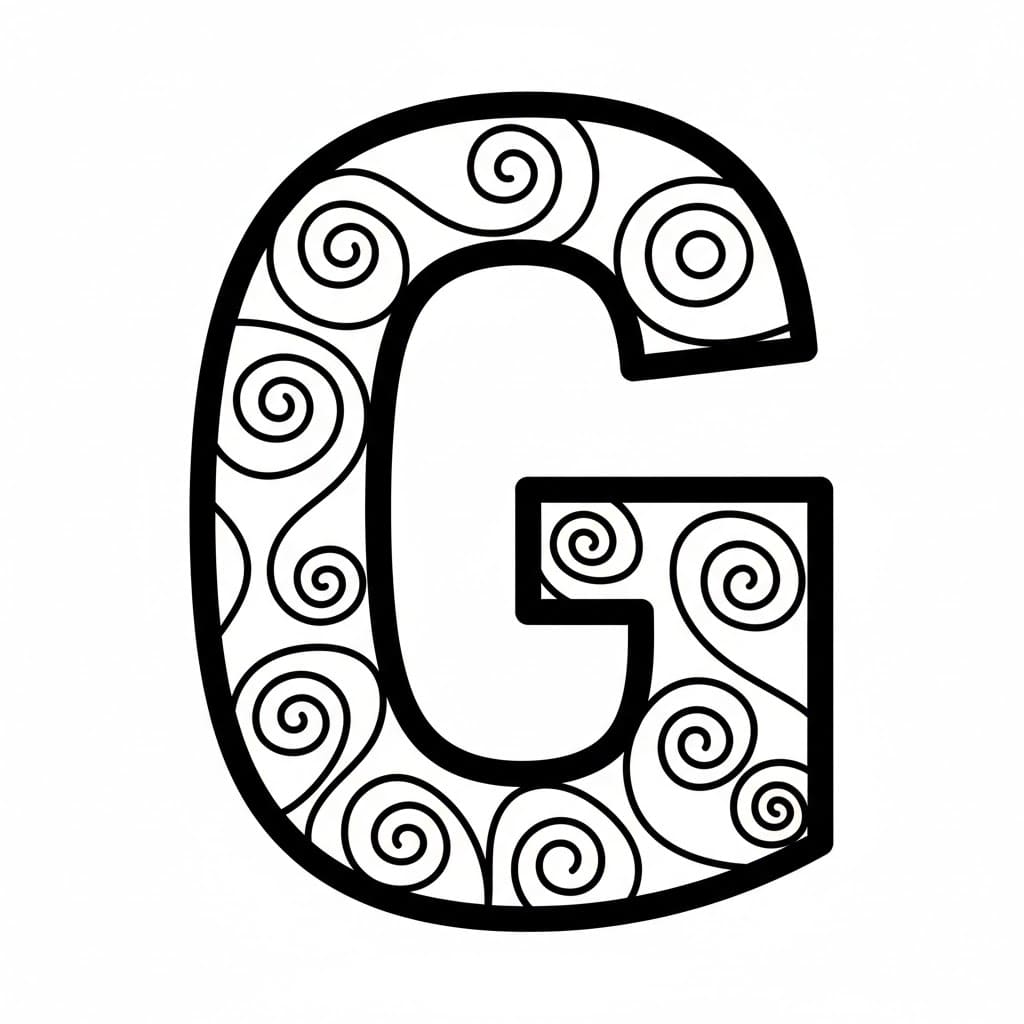 Garis Spiral Huruf G
