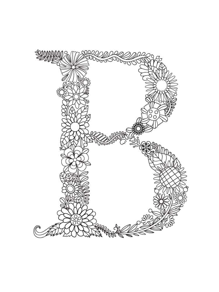 Gratis Huruf B dengan Bunga