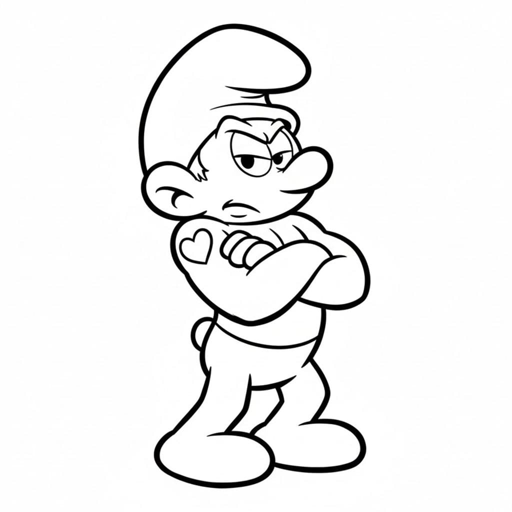 Hefty Smurf lengan disilangkan