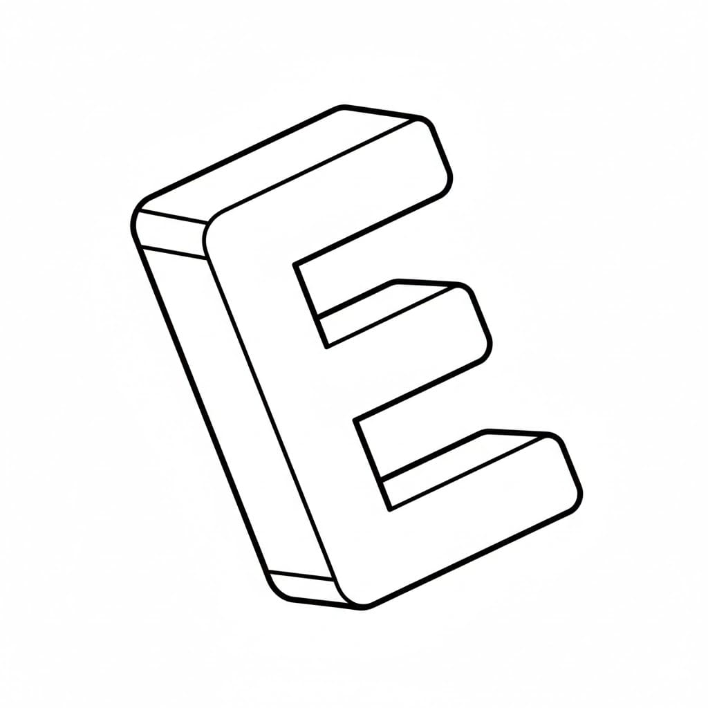 Huruf 3D E