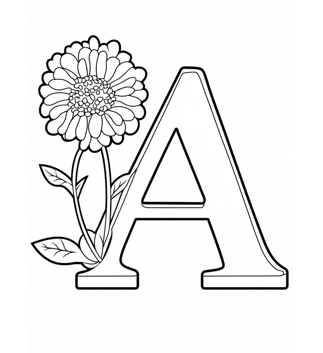 Huruf A bunga matahari