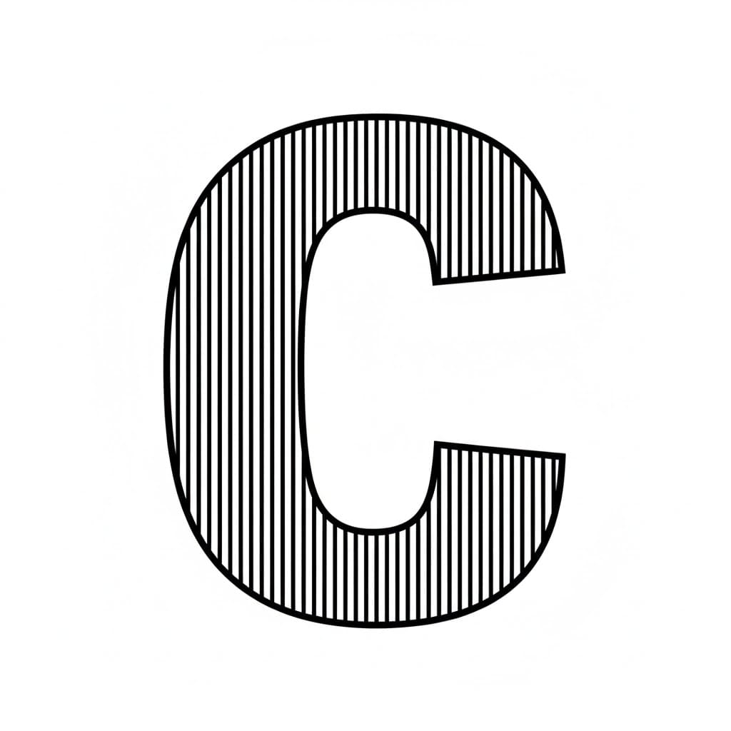 Huruf C bergaris