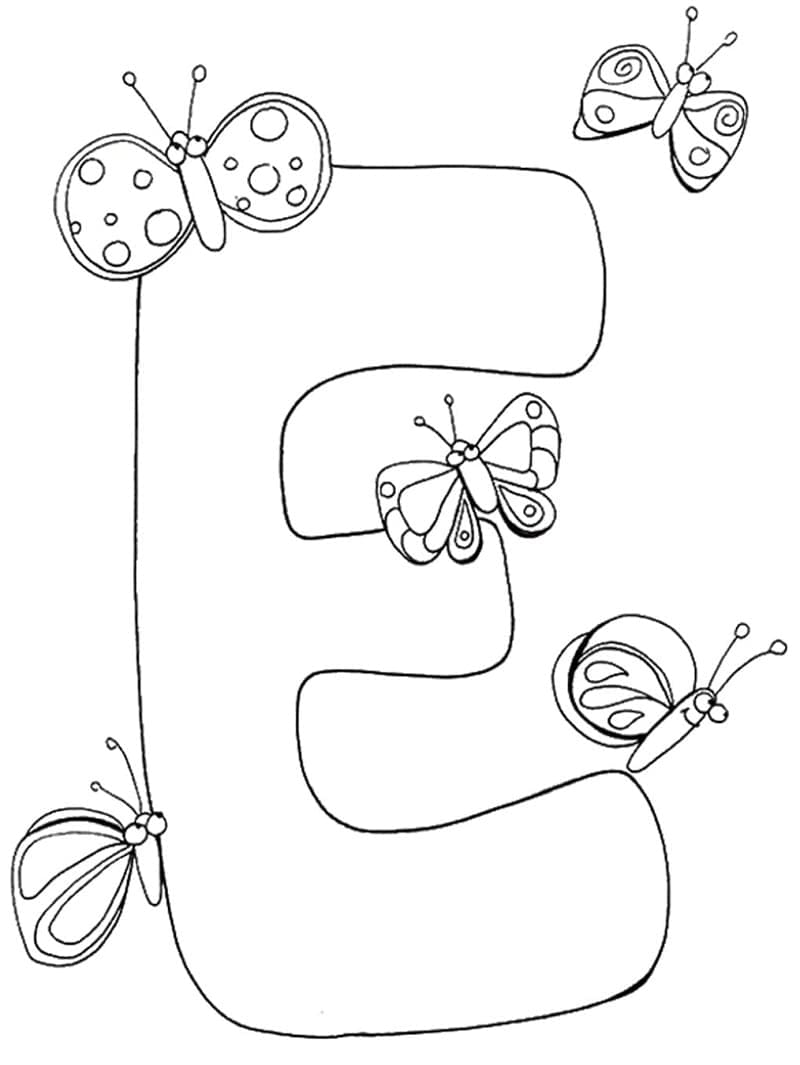 Huruf E dan Kupu-kupu