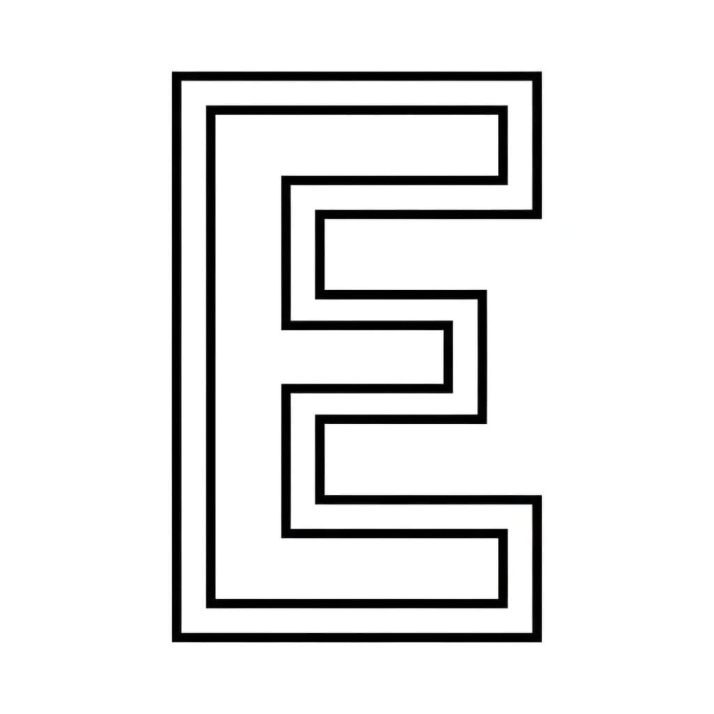 Huruf E dengan batas ganda