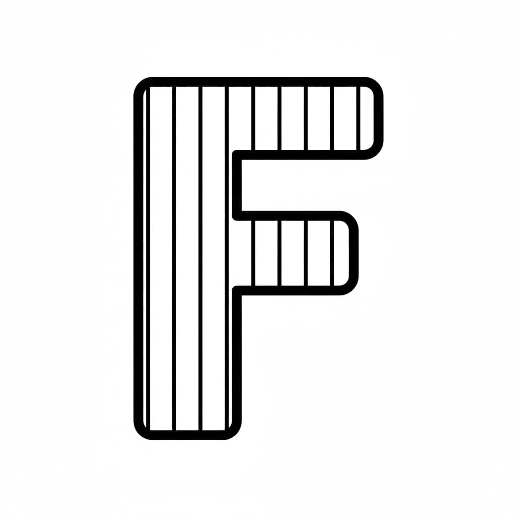 Huruf F bergaris vertikal