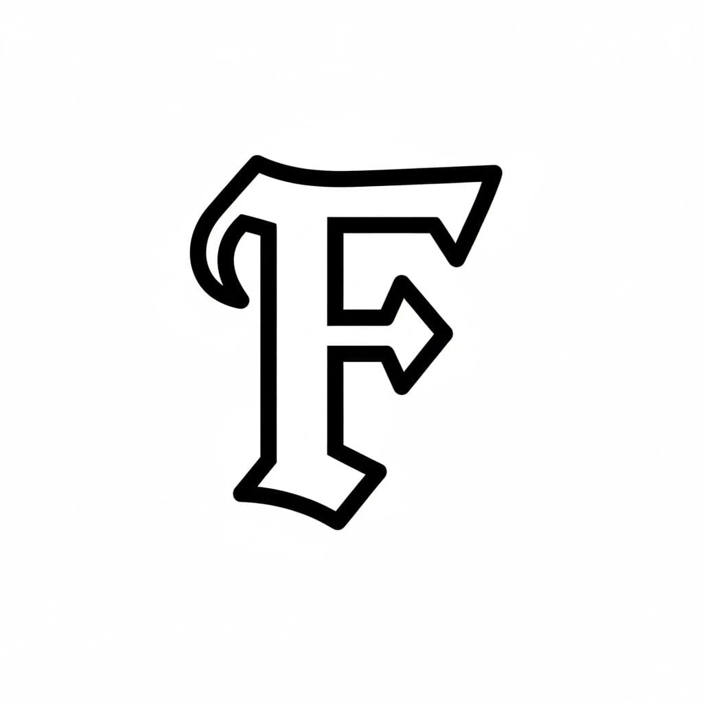 Huruf F bergaya Gotik