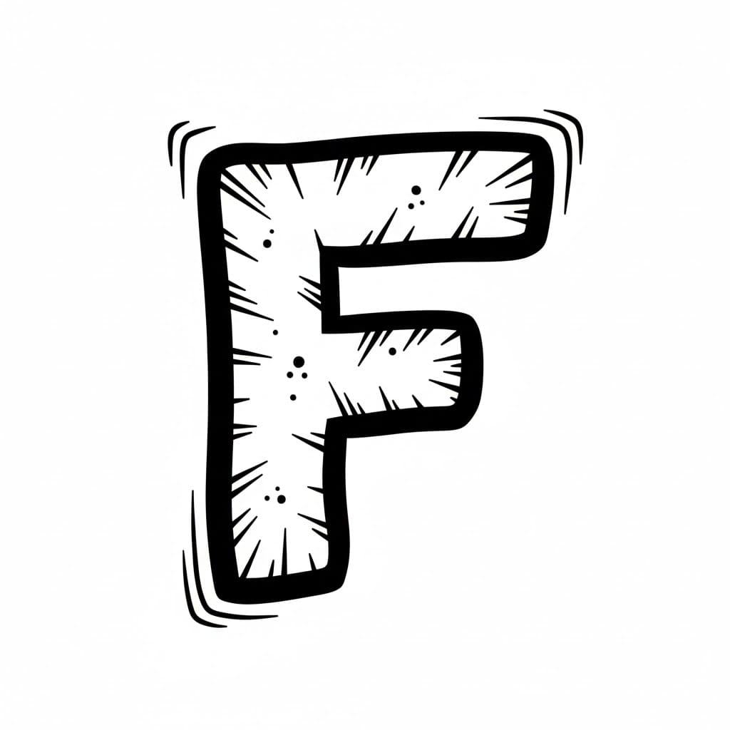 Huruf F bergaya komik