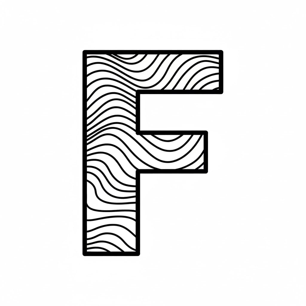 Huruf F bergelombang