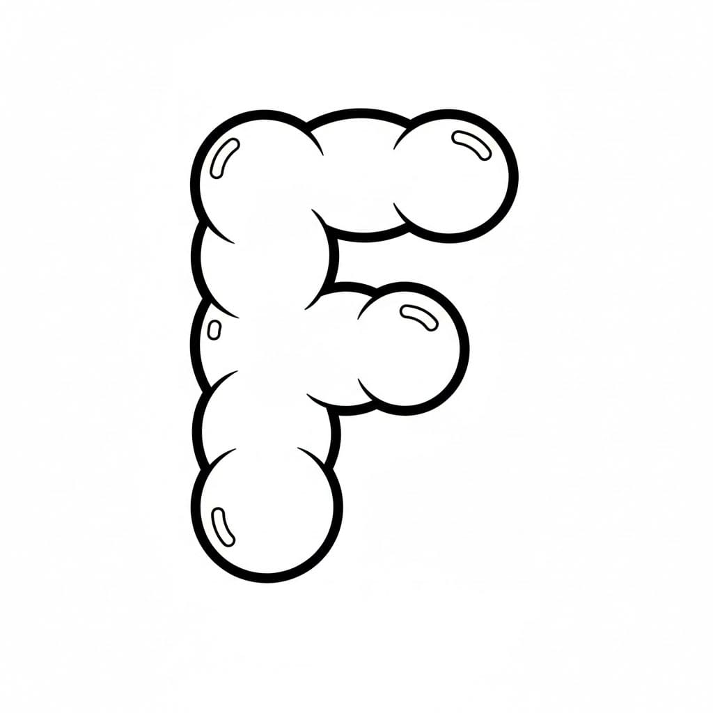 Huruf F dalam gaya gelembung