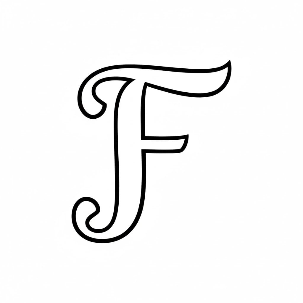 Huruf F melengkung lembut