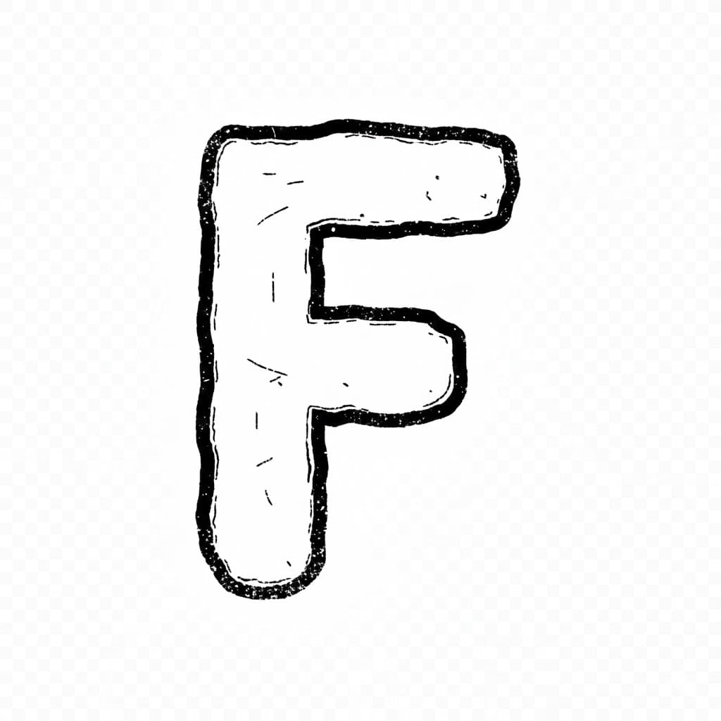 Huruf gaya papan tulis F