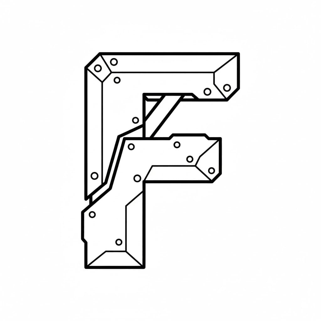 Huruf logam linier F