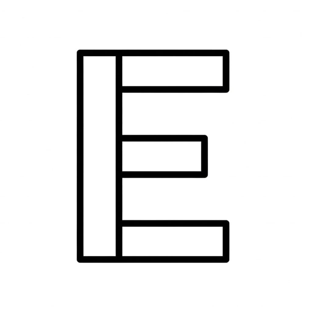 Huruf persegi panjang E