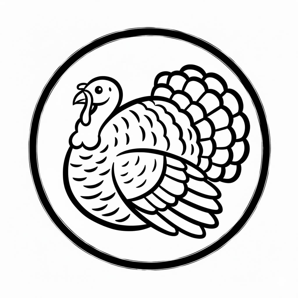 Kalkun dalam bingkai lingkaran