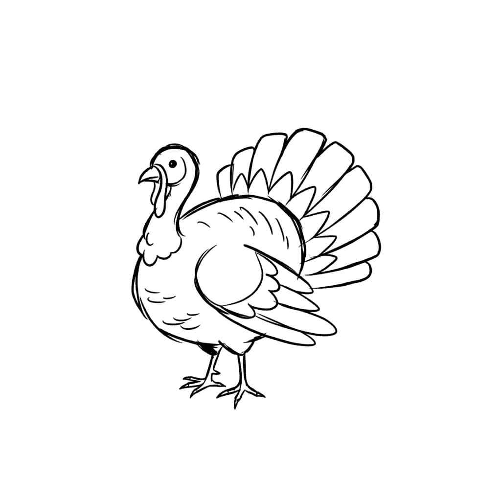 Kalkun Doodle Minimalis