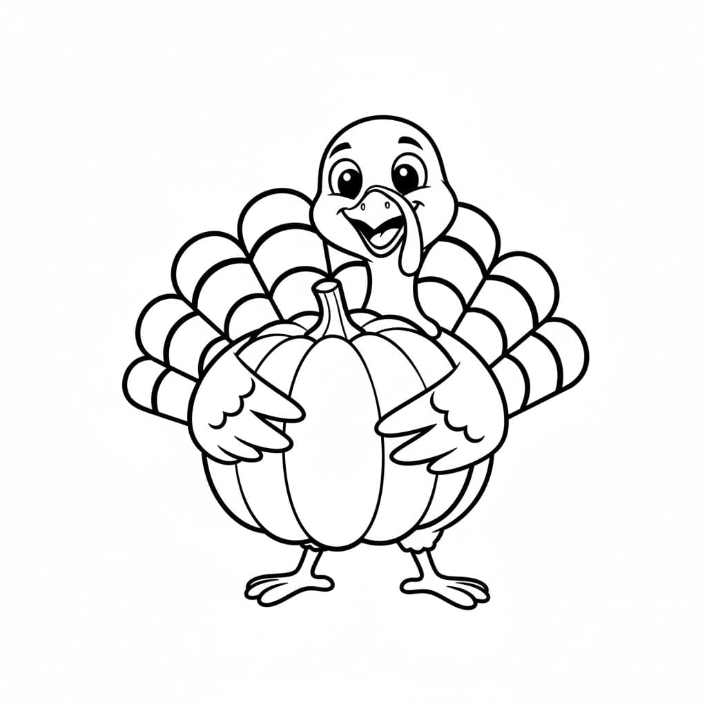 Kalkun memegang labu