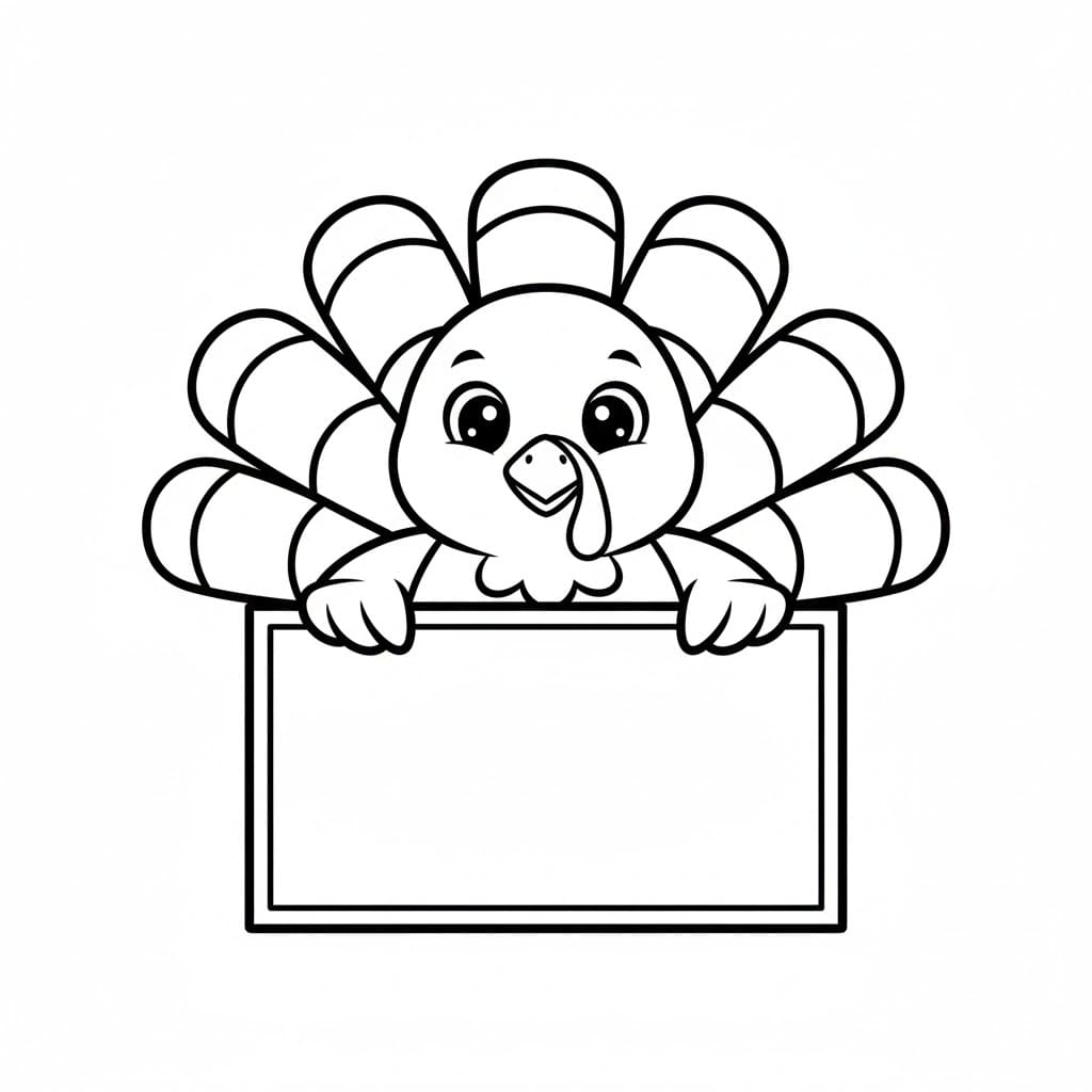 Kalkun memegang tanda