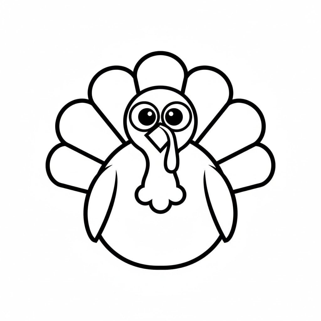 Kartun kalkun dengan mata besar