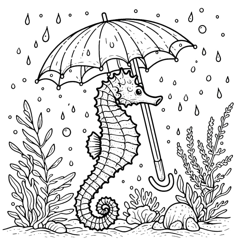 Kuda laut dengan payung