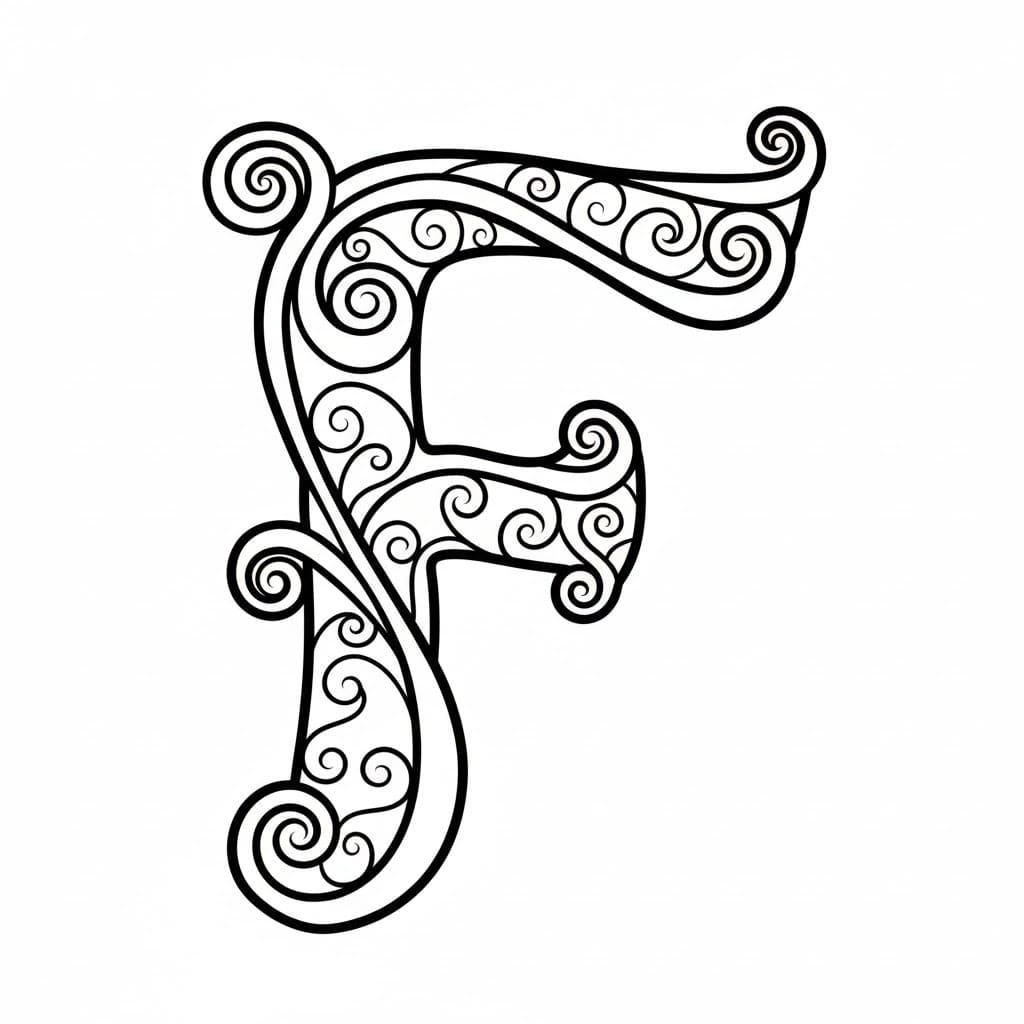 Kurva artistik huruf F