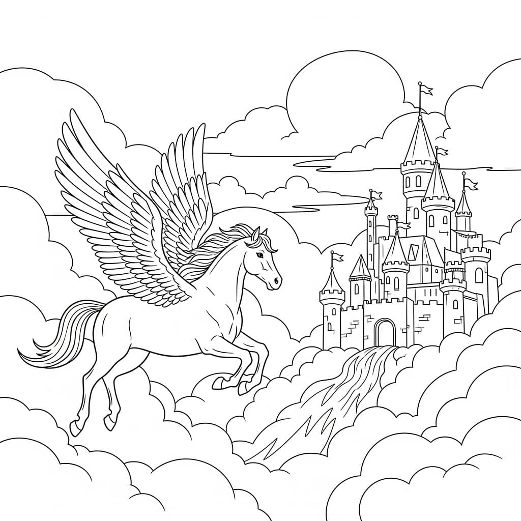 Pegasus dengan kastil