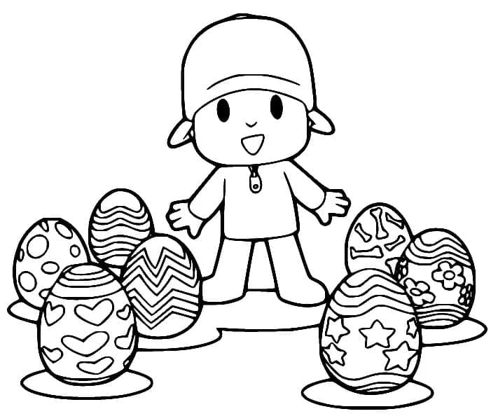 Pocoyo dengan Telur Paskah