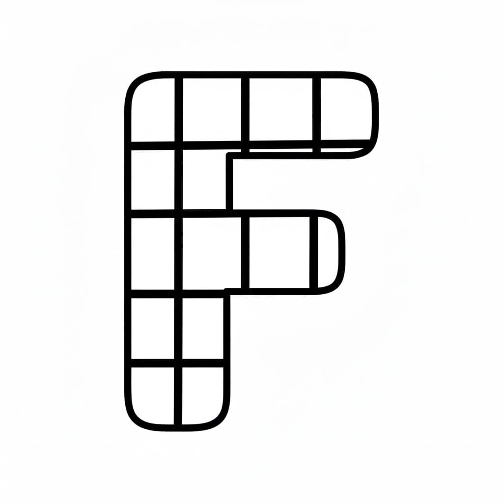 Pola kotak-kotak huruf F