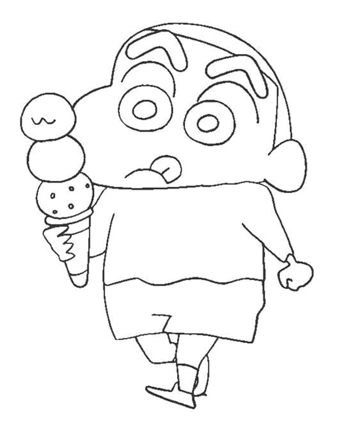 Shin chan dengan Es Krim