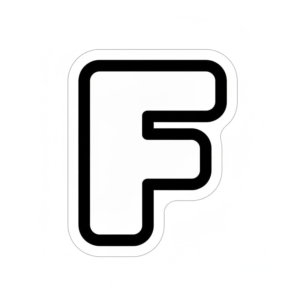 Stiker huruf F
