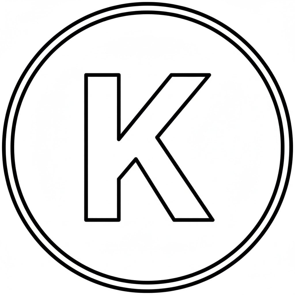 Bingkai Lingkaran Huruf K