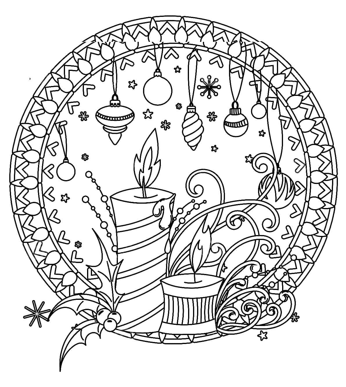 Dekorasi dan Lilin Mandala Natal