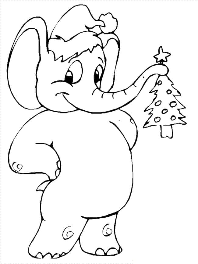 Gajah Natal Kartun