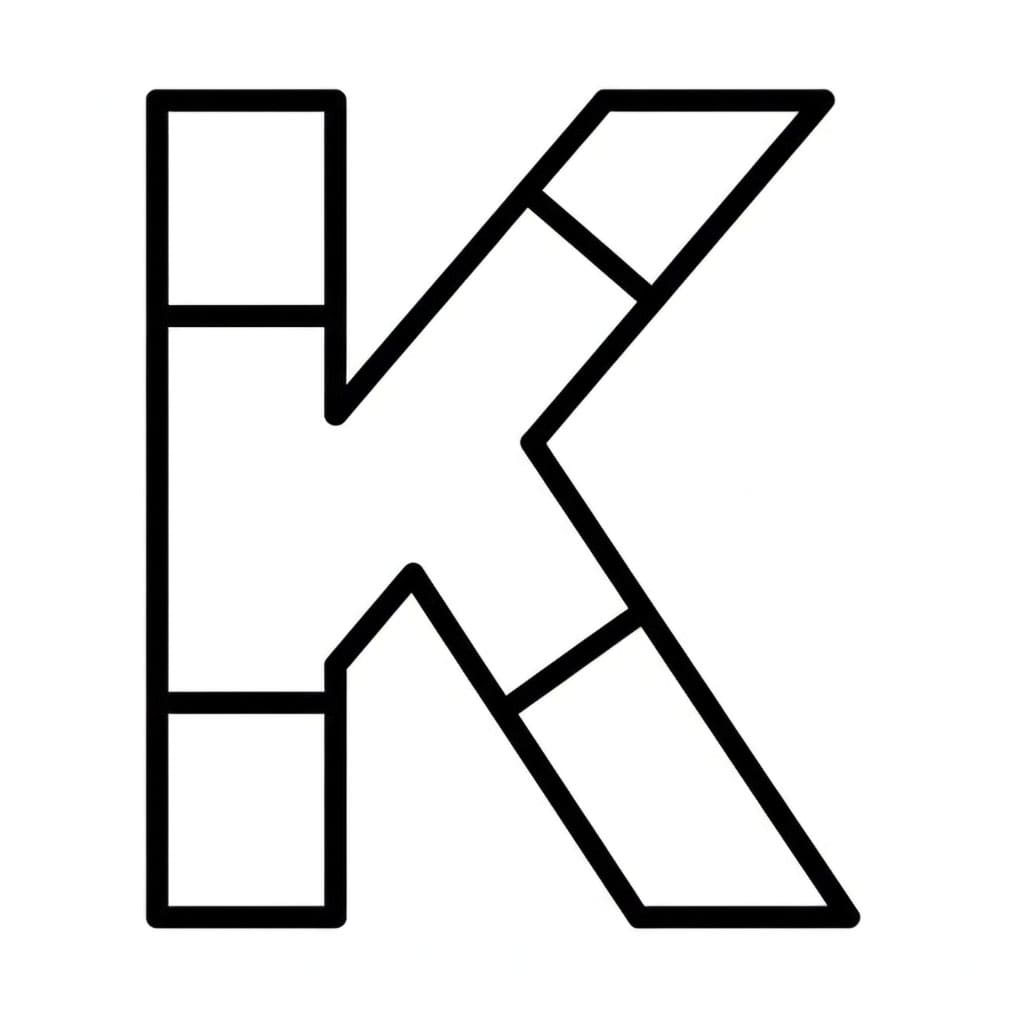 Garis Tersegmentasi Huruf K