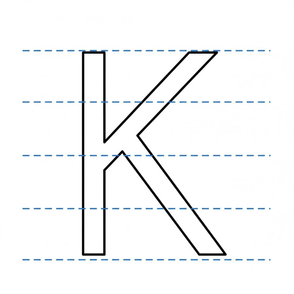 Garis Tulisan Huruf K