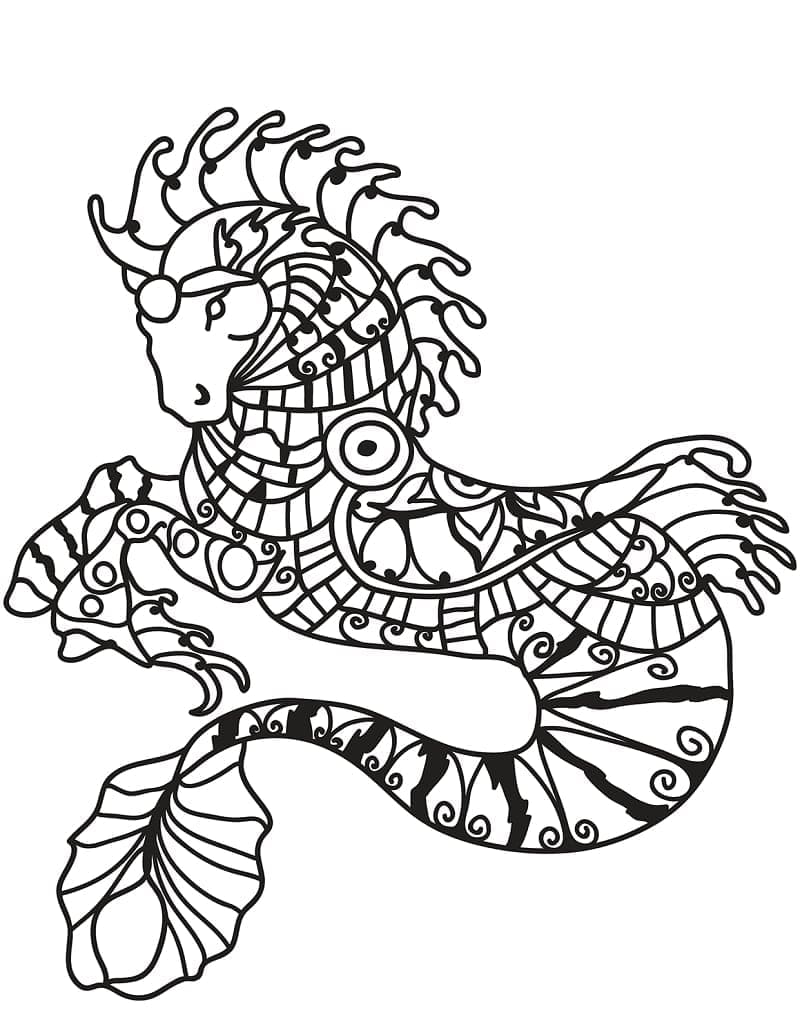 Hippocampus Zentangle