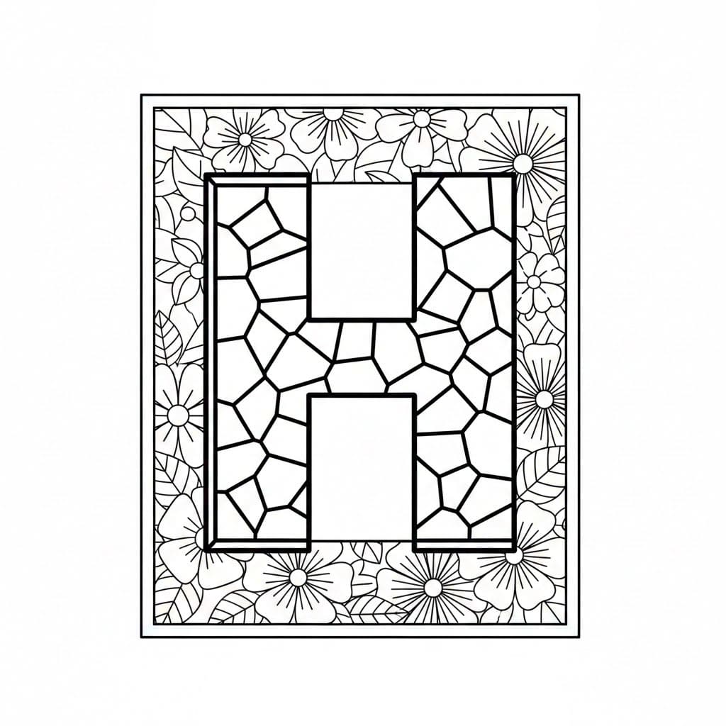 Huruf H Batu Abstrak