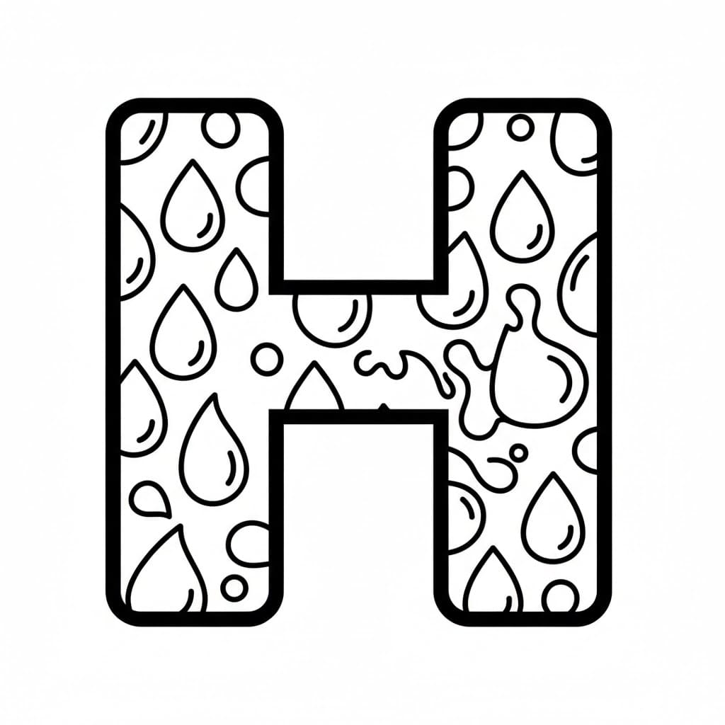 Huruf H berbentuk tetesan air mata