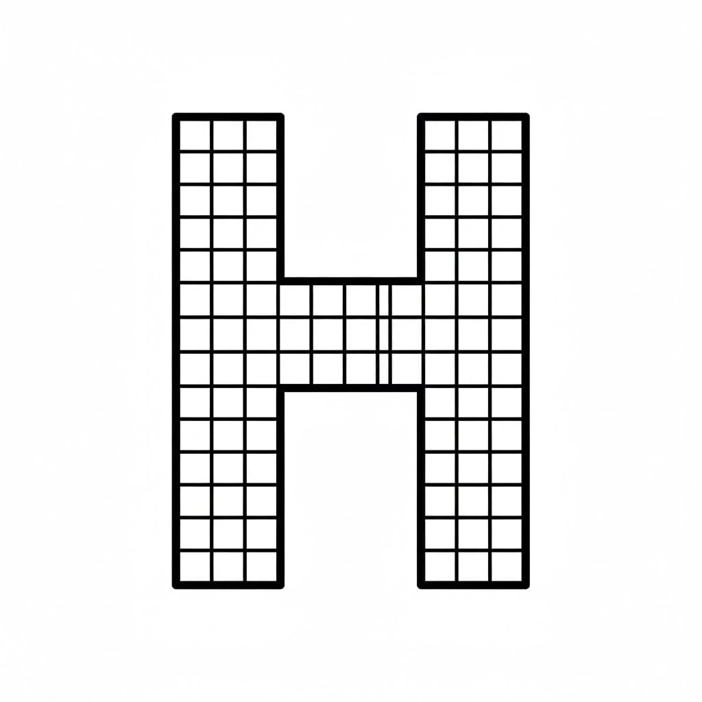 Huruf H dari persegi
