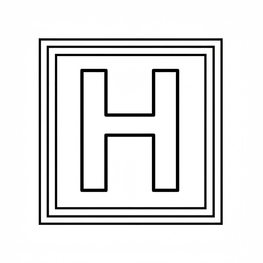 Huruf H dengan batas ganda