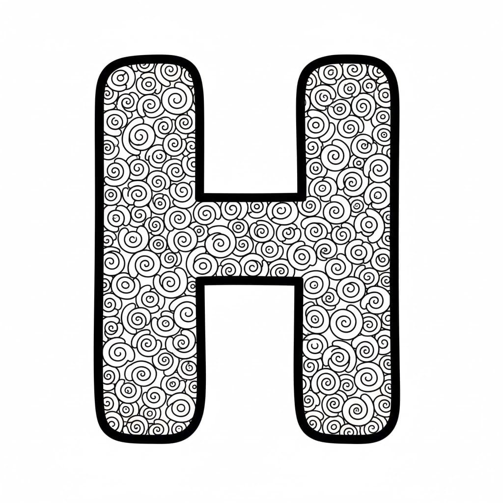 Huruf H dengan pola pusaran