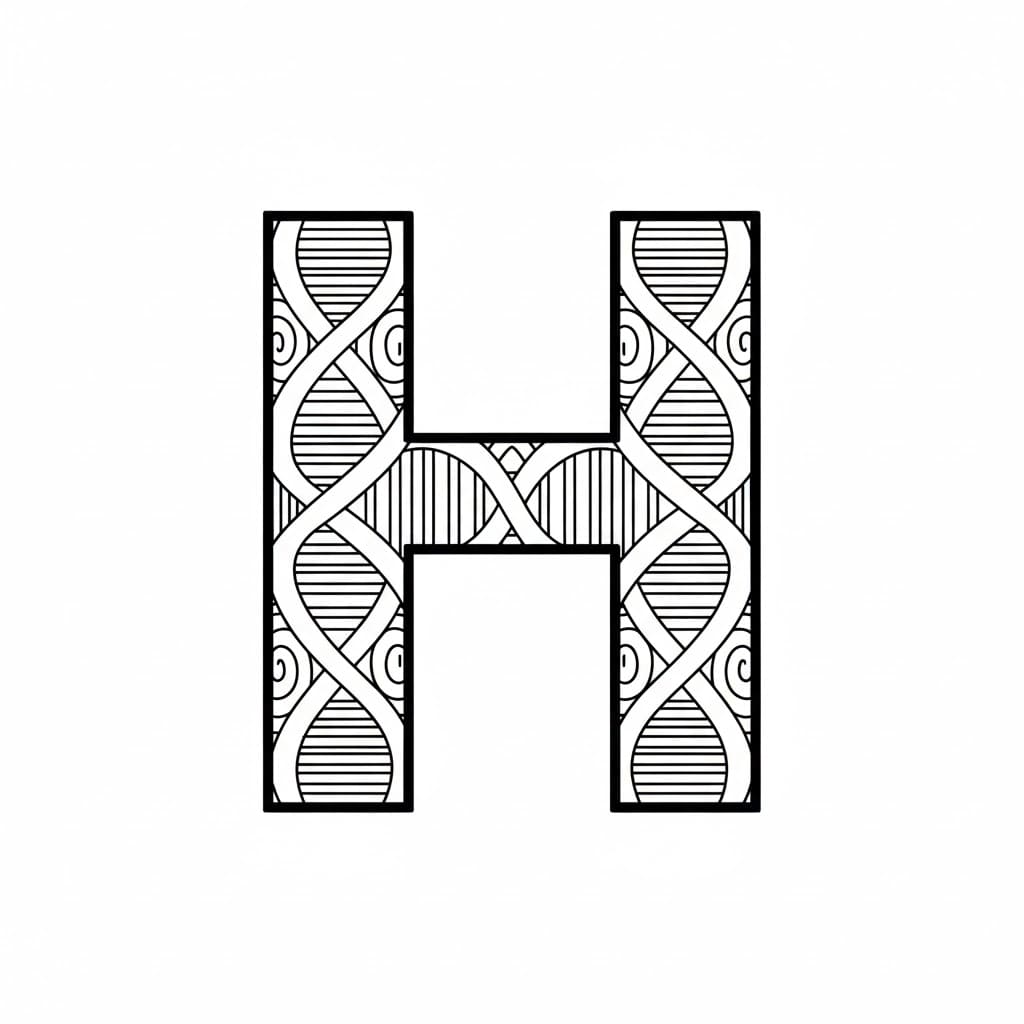 Huruf H heliks ganda