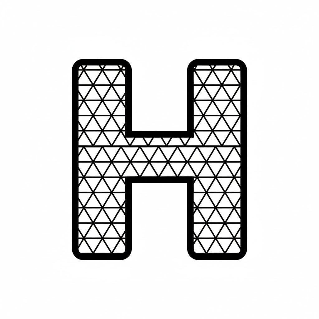 Huruf H segitiga