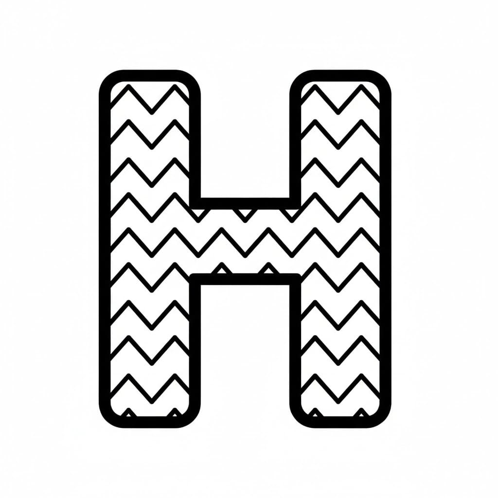 Huruf H zigzag
