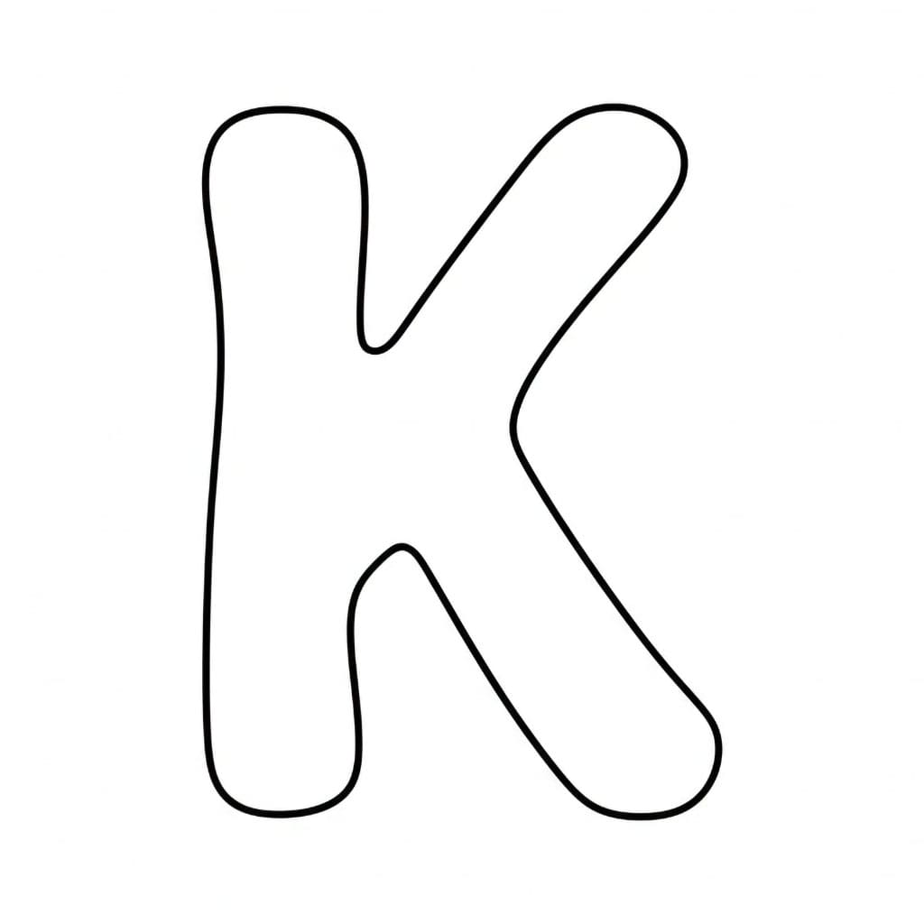 Huruf K Garis Bergelombang