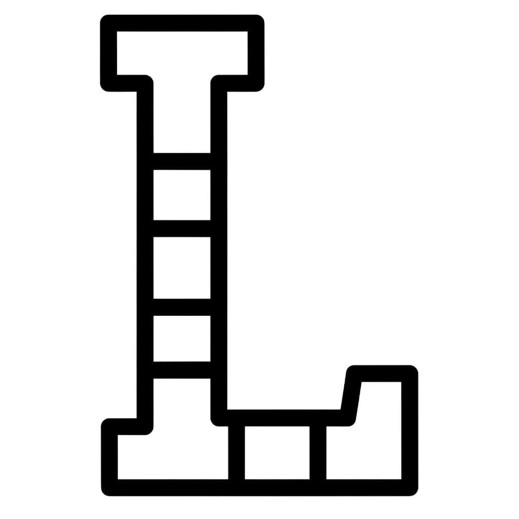 Huruf L Font Stensil