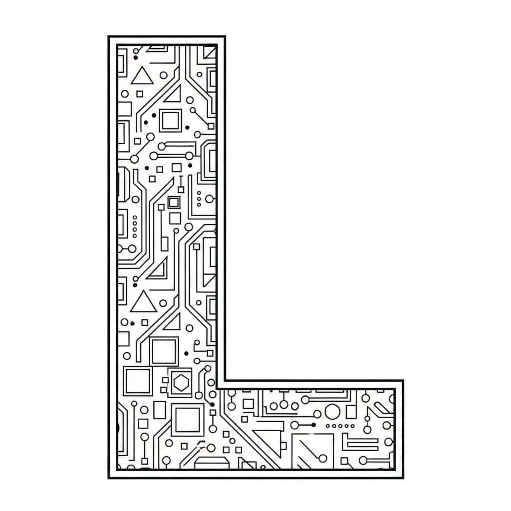 Huruf L Kisi Digital