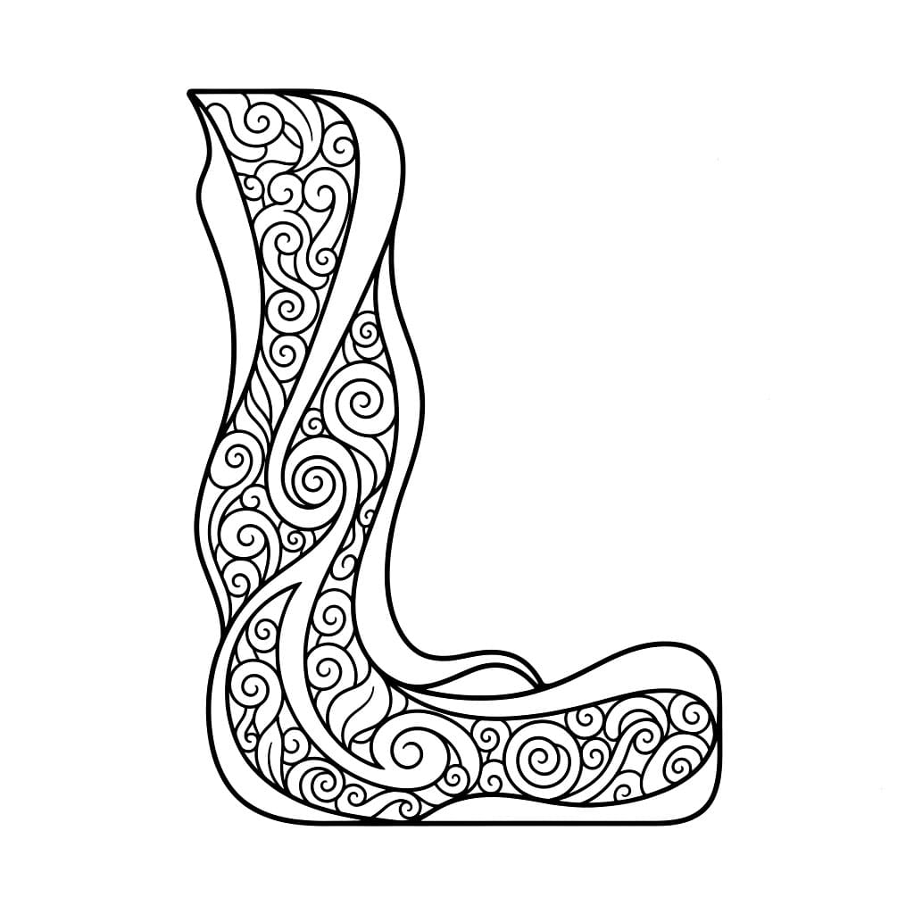 Huruf L Seni Abstrak