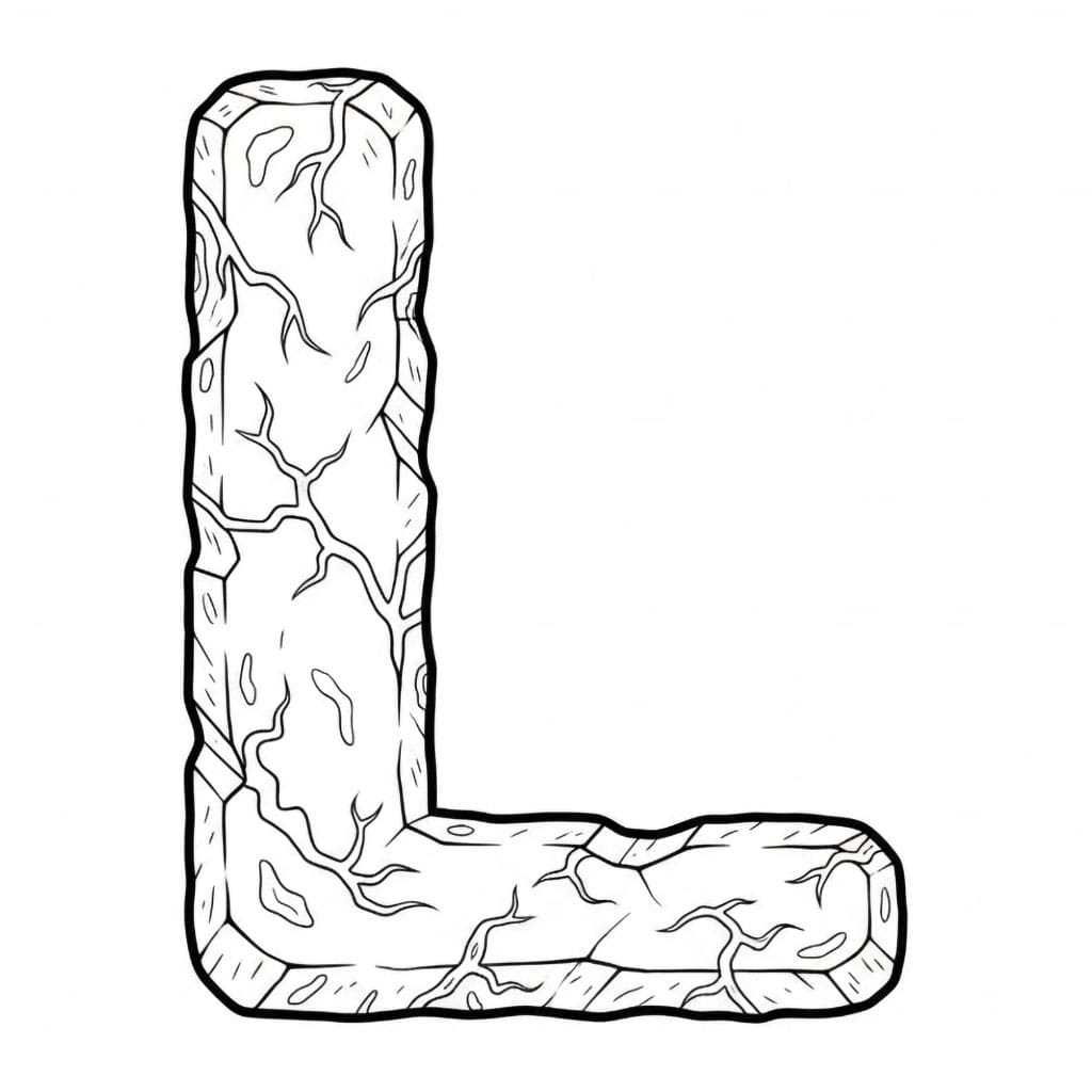 Huruf L Tekstur Batu